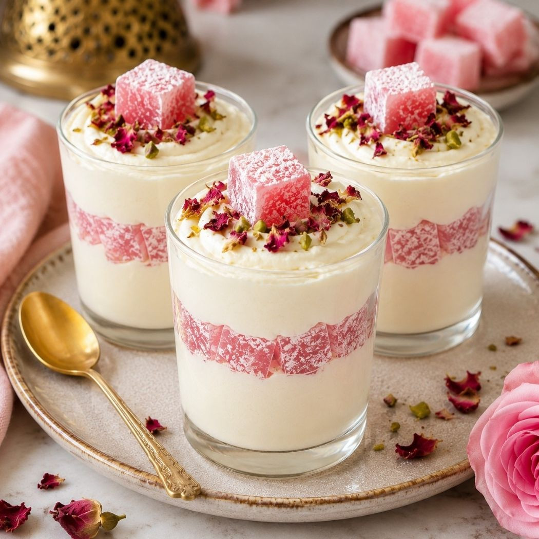 Verrines aux loukoums à la rose