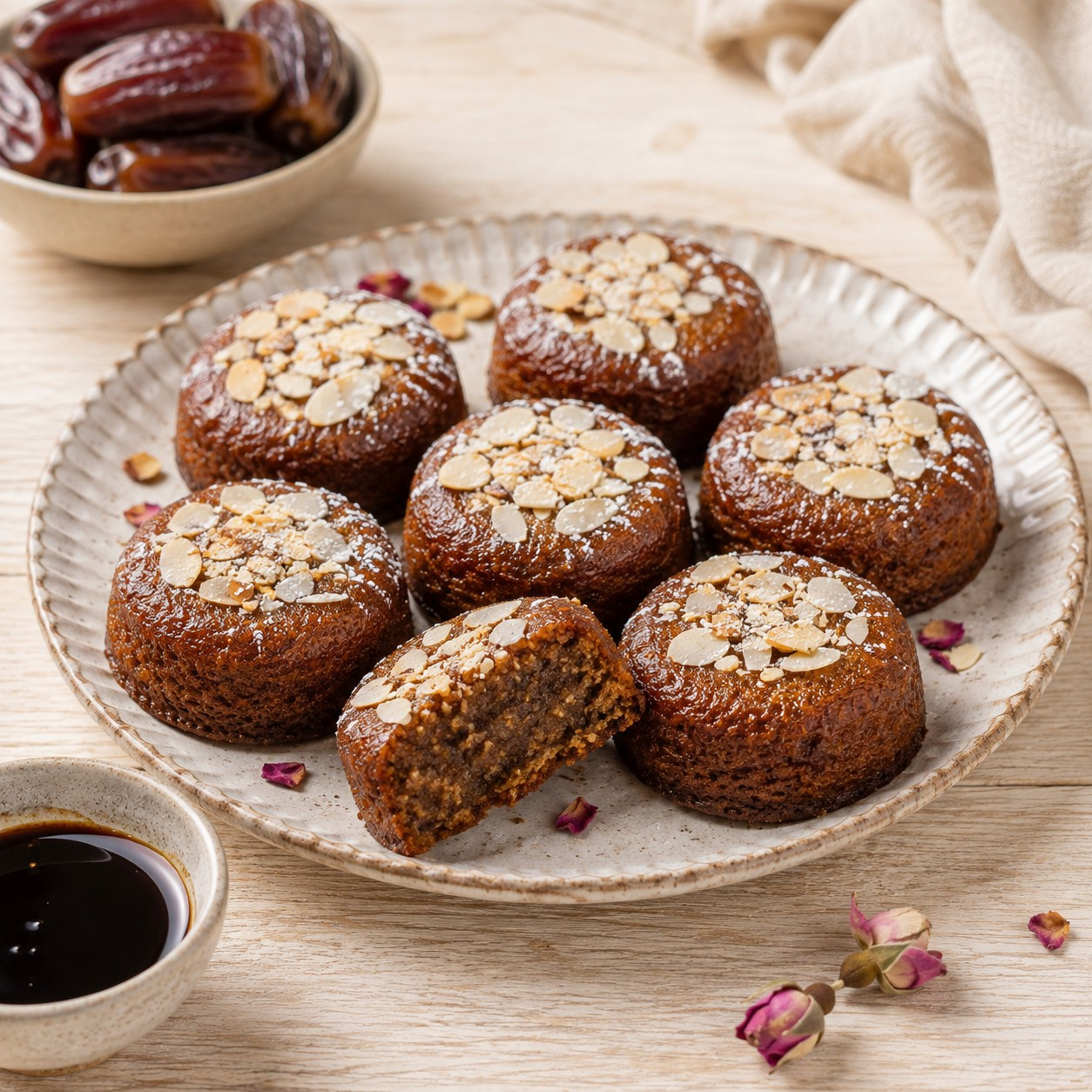 Fondants à la pâte de dattes, amandes et fleur d'oranger
